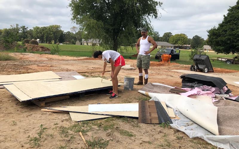 Volunteers at work
